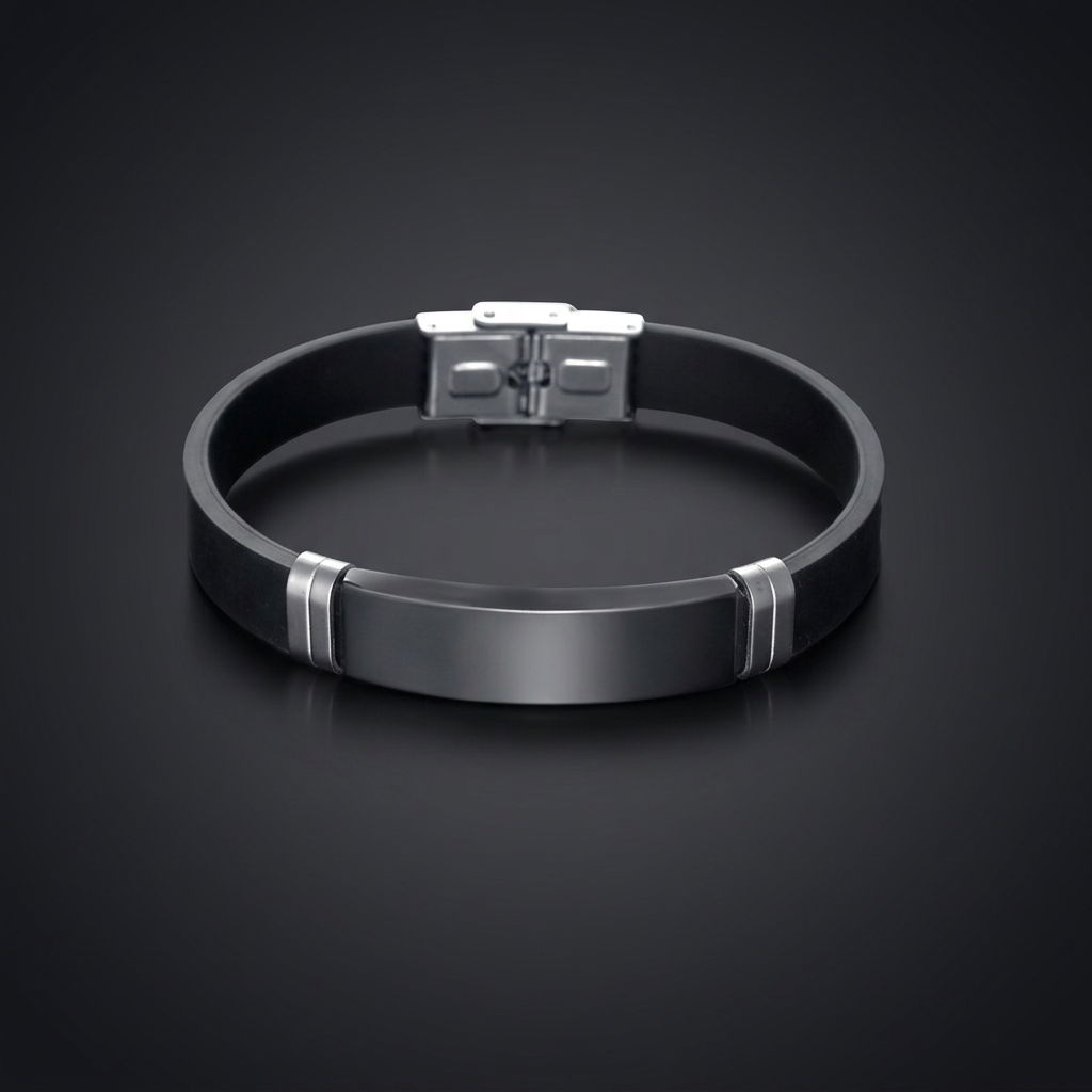 NVK-221 — herenarmband van RVS 316L · zwart