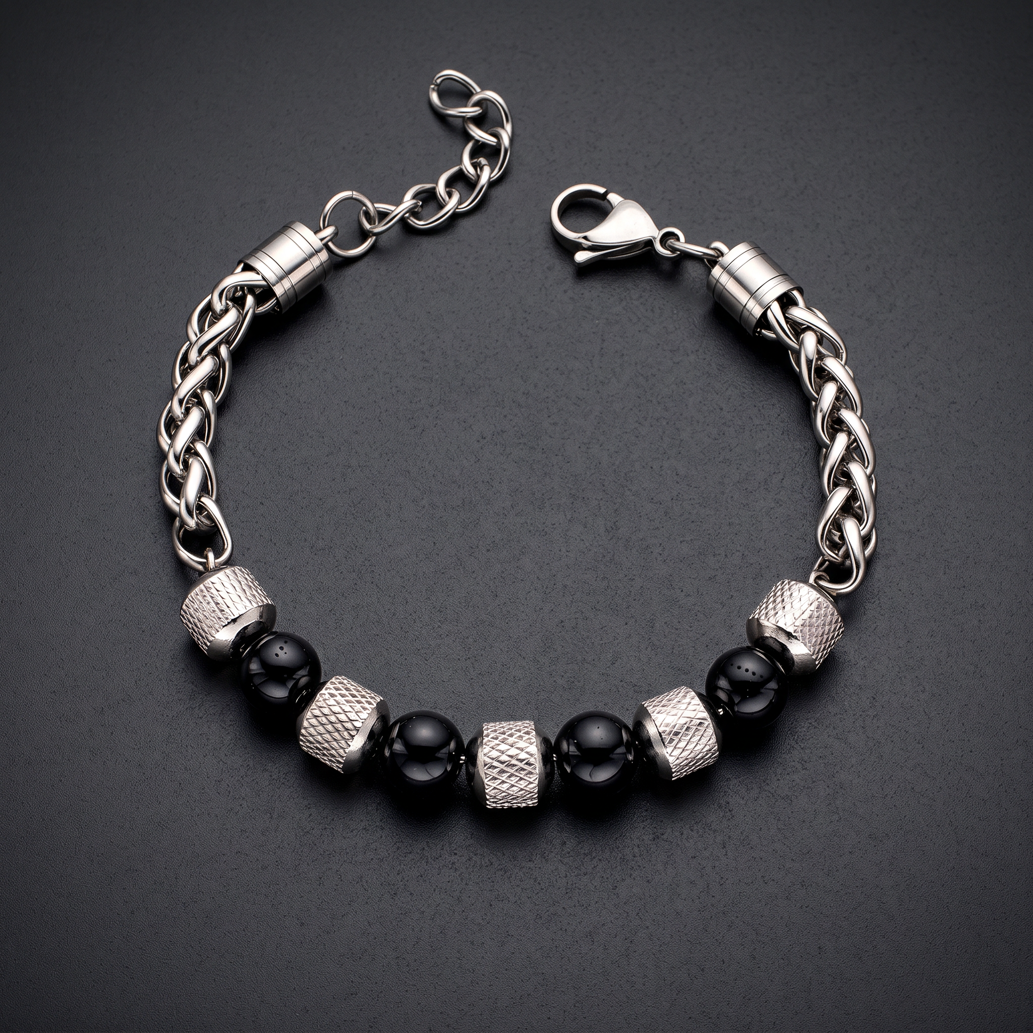 NVK-248 — herenarmband van RVS 316L · onyx